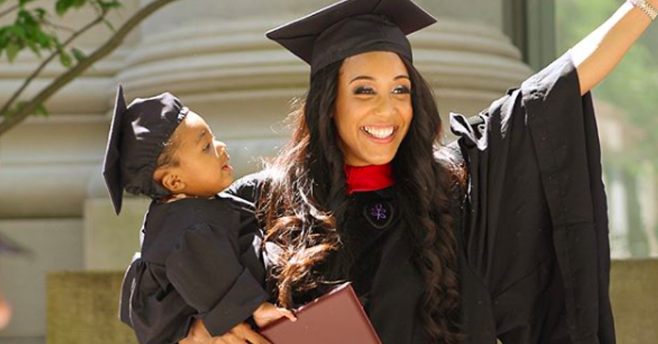 24-year-old single mom who took her final examination  in labor graduated from Harvard Law School