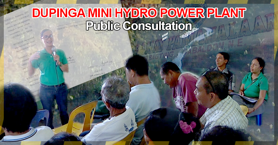 Public consultation sa itatayong hydro power plant sa Dupinga Gabaldon, isinagawa